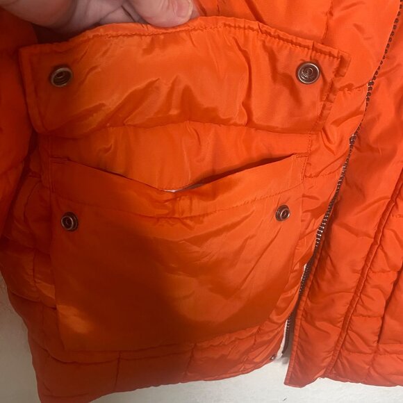 Vtg Tommy Hilfiger Reversible Puffer Jacket Mens XL Beige & Orange Outdoor Utili - Picture 10 of 16